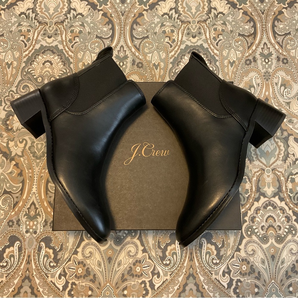 NWT J Crew Chelsea Black Boots Women’s Sz 8.5